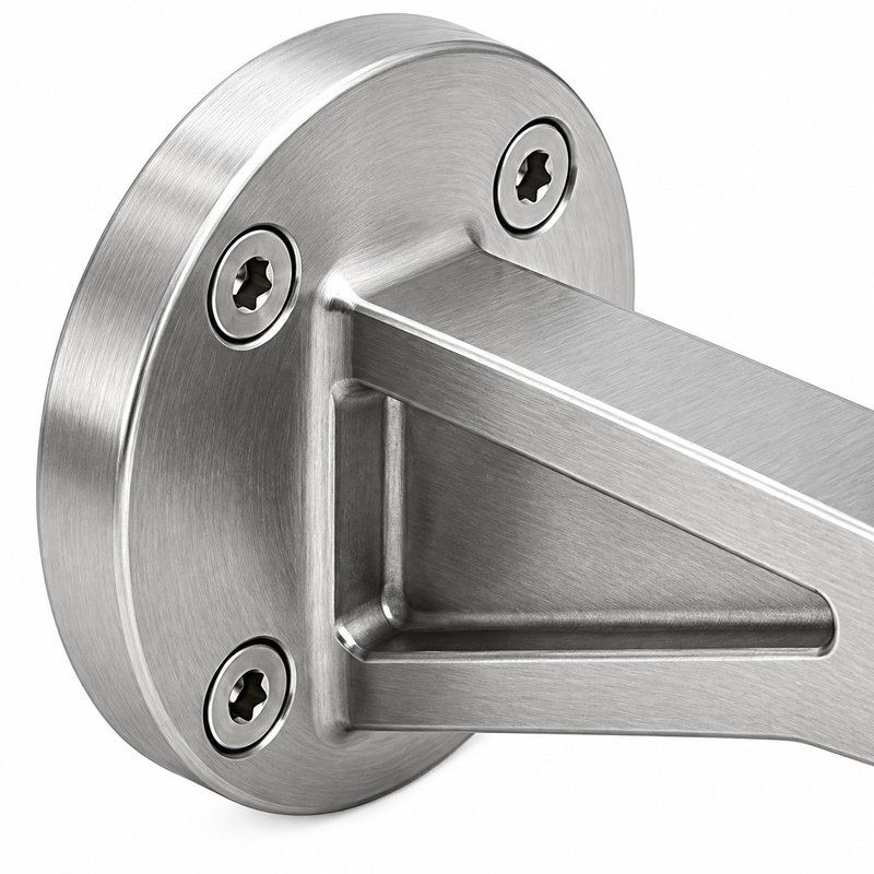 Gusseted Wall Handrail Bracket — Satin silver appearance concept