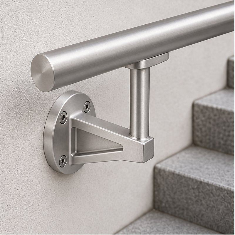 Gusseted Wall Handrail Bracket — Satin silver appearance concept