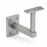 Rectangular Wall Plate Handrail Bracket — Reference silver appearance