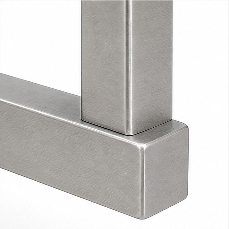Rectangular Wall Plate Handrail Bracket — Reference silver appearance