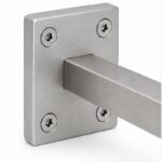 Rectangular Wall Plate Handrail Bracket — Reference silver appearance