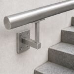 Rectangular Wall Plate Handrail Bracket — Reference silver appearance