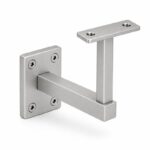 Rectangular Wall Plate Handrail Bracket — Matte silver appearance concept
