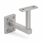 Rectangular Wall Plate Handrail Bracket — Matte silver appearance concept