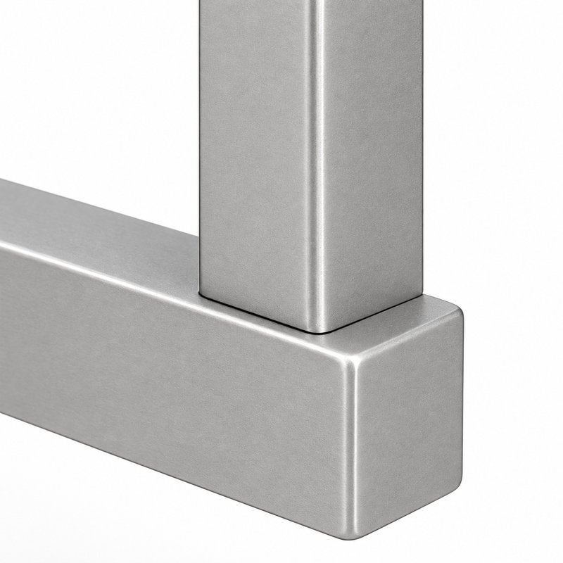 Rectangular Wall Plate Handrail Bracket — Matte silver appearance concept
