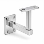 Rectangular Wall Plate Handrail Bracket — Reflective silver appearance concept