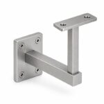 Rectangular Wall Plate Handrail Bracket — Satin silver appearance concept