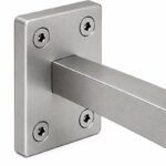 Rectangular Wall Plate Handrail Bracket — Satin silver appearance concept