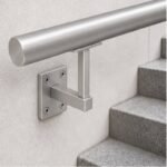 Rectangular Wall Plate Handrail Bracket — Satin silver appearance concept