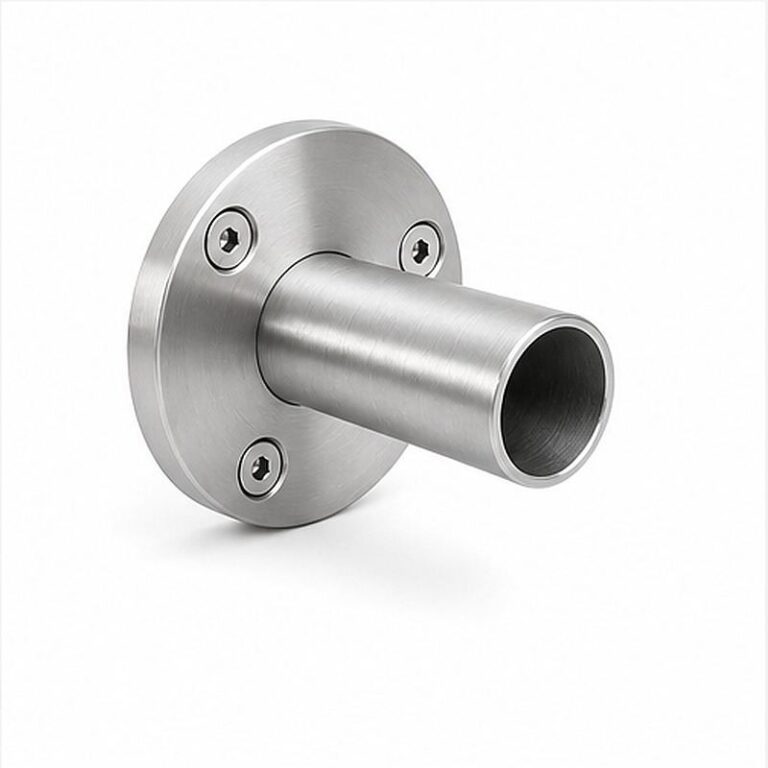 Round Tube Wall Flange Connector — Reference silver appearance