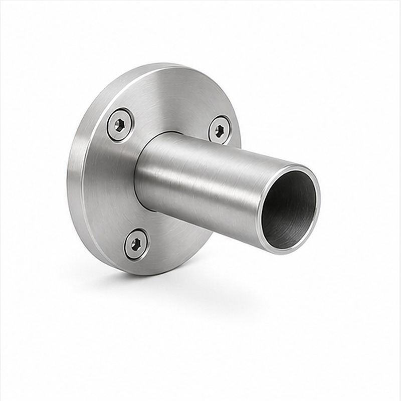 Round Tube Wall Flange Connector — Reference silver appearance