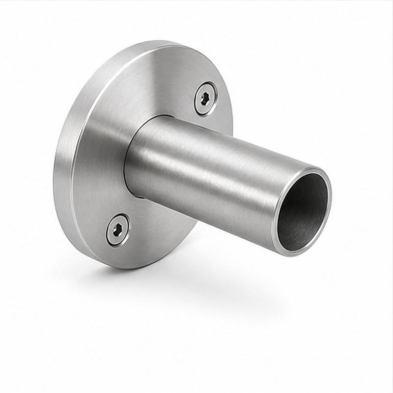 Round Tube Wall Flange Connector — Reference silver appearance