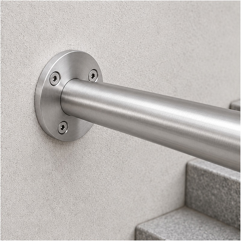 Round Tube Wall Flange Connector — Reference silver appearance