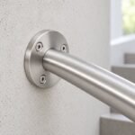 Round Tube Wall Flange Connector — Fine-brushed silver appearance concept