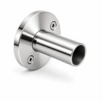 Round Tube Wall Flange Connector — Reflective silver appearance concept