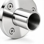 Round Tube Wall Flange Connector — Reflective silver appearance concept