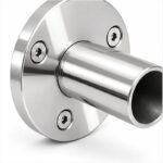Round Tube Wall Flange Connector — Reflective silver appearance concept