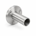 Round Tube Wall Flange Connector — Satin silver appearance concept