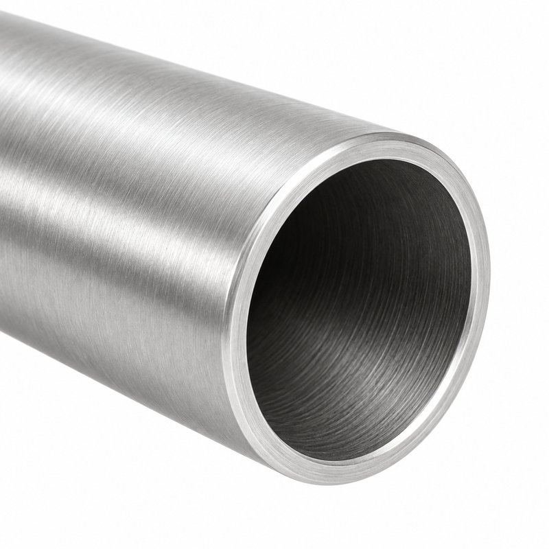 Round Tube Wall Flange Connector — Satin silver appearance concept