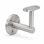 Oval Saddle Round Wall Handrail Bracket — Reference silver appearance