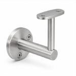 Oval Saddle Round Wall Handrail Bracket — Reference silver appearance