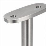 Oval Saddle Round Wall Handrail Bracket — Reference silver appearance