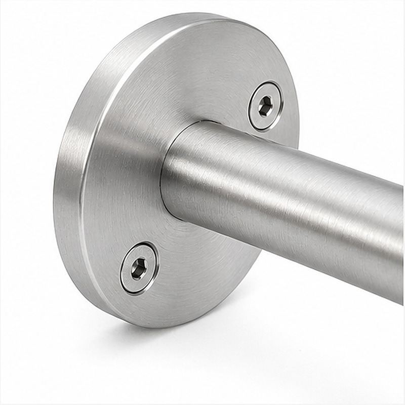 Oval Saddle Round Wall Handrail Bracket — Reference silver appearance