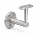 Oval Saddle Round Wall Handrail Bracket — Matte silver appearance concept