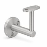 Oval Saddle Round Wall Handrail Bracket — Matte silver appearance concept