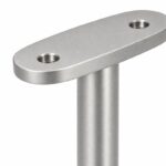 Oval Saddle Round Wall Handrail Bracket — Matte silver appearance concept