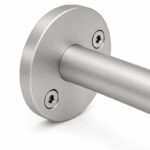 Oval Saddle Round Wall Handrail Bracket — Matte silver appearance concept
