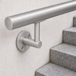 Oval Saddle Round Wall Handrail Bracket — Matte silver appearance concept