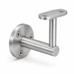 Oval Saddle Round Wall Handrail Bracket — Fine-brushed silver appearance concept