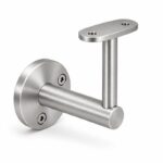 Oval Saddle Round Wall Handrail Bracket — Fine-brushed silver appearance concept