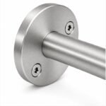 Oval Saddle Round Wall Handrail Bracket — Fine-brushed silver appearance concept