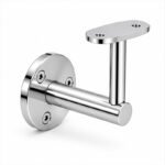 Oval Saddle Round Wall Handrail Bracket — Reflective silver appearance concept