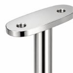 Oval Saddle Round Wall Handrail Bracket — Reflective silver appearance concept