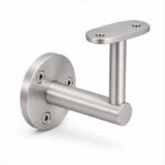 Oval Saddle Round Wall Handrail Bracket — Satin silver appearance concept