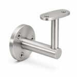 Oval Saddle Round Wall Handrail Bracket — Satin silver appearance concept