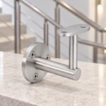 Oval Saddle Round Wall Handrail Bracket — Satin silver appearance concept