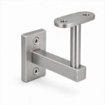Narrow Plate Side Fix Handrail Bracket — Reference silver appearance