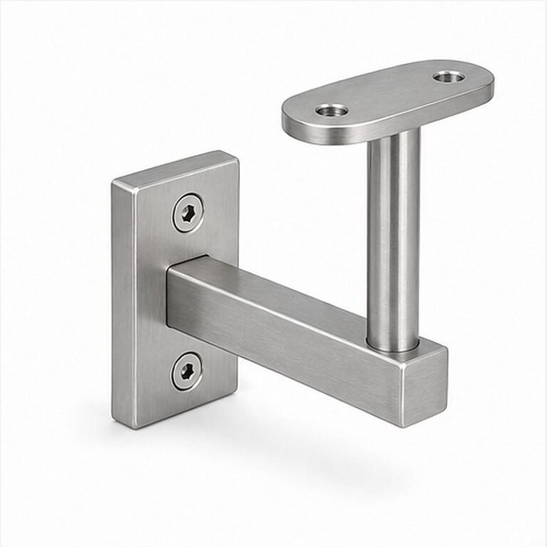 Narrow Plate Side Fix Handrail Bracket — Reference silver appearance