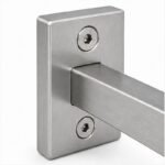 Narrow Plate Side Fix Handrail Bracket — Reference silver appearance