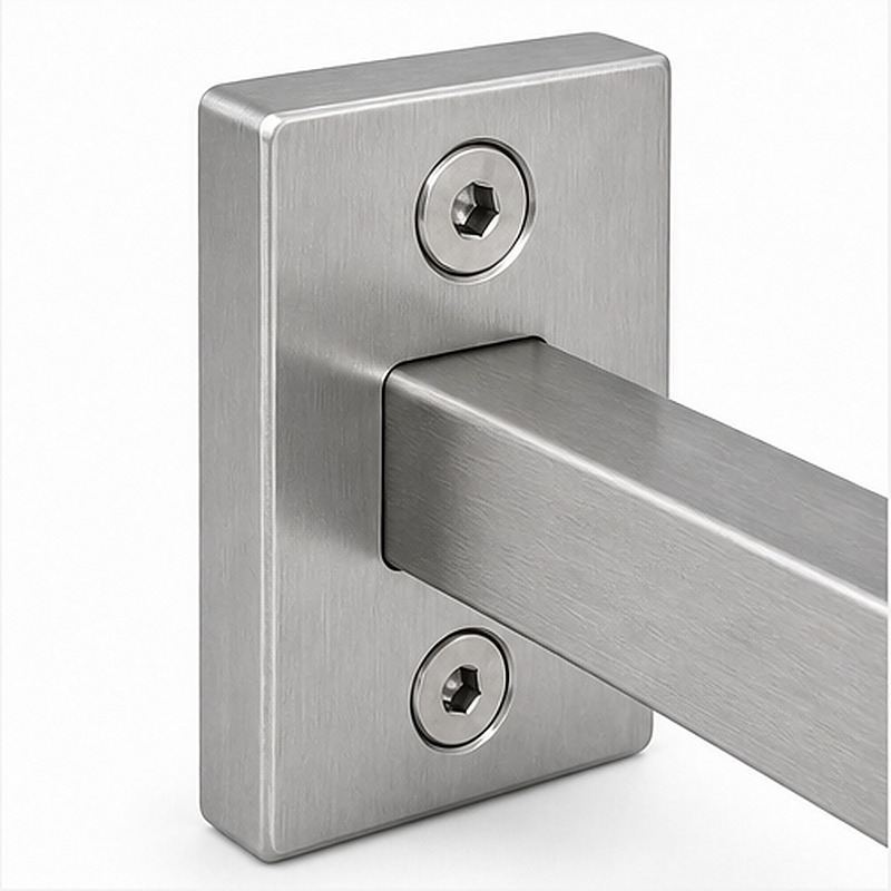 Narrow Plate Side Fix Handrail Bracket — Reference silver appearance