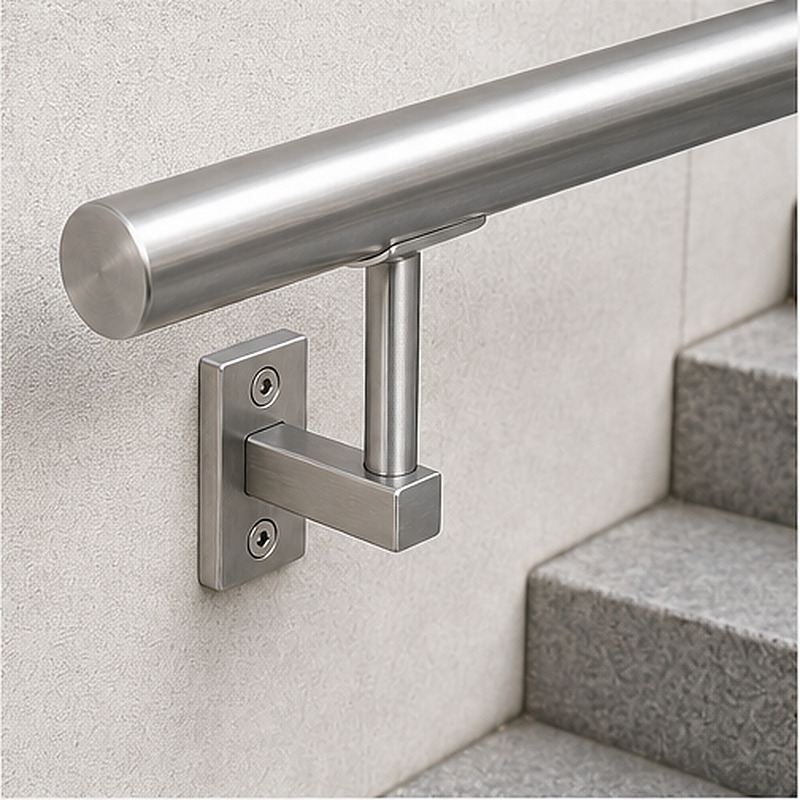 Narrow Plate Side Fix Handrail Bracket — Reference silver appearance