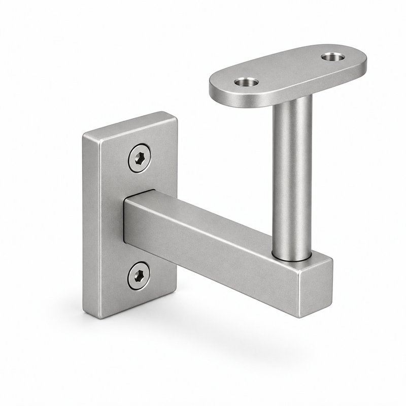 Narrow Plate Side Fix Handrail Bracket — Matte silver appearance concept