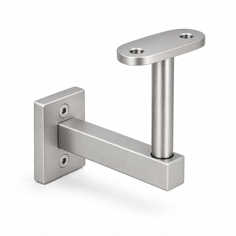 Narrow Plate Side Fix Handrail Bracket — Matte silver appearance concept