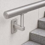 Narrow Plate Side Fix Handrail Bracket — Matte silver appearance concept