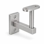 Narrow Plate Side Fix Handrail Bracket — Fine-brushed silver appearance concept