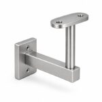 Narrow Plate Side Fix Handrail Bracket — Fine-brushed silver appearance concept
